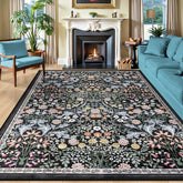PLHXFR floral washable area rug 9x12 adds vintage charm to living rooms.