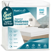 PlushDeluxe king waterproof encasement protects the entire mattress from spills and stains.