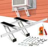 Plusluck extendable-width air conditioner bracket shown for secure window mounting