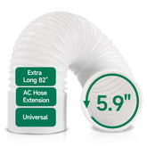 Plusluck portable AC hose with 5.9-inch diameter ensures secure venting.