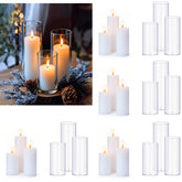 PNJHDZ glass candle holder, 7.9 inches tall, adds elegant height to centerpieces.