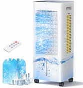 PNTCK evaporative air cooler with remote for easy adjustments from across the room.