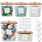 POLRAI clear 5.2L jar for laundry pods, organized and easy to reach.