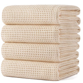 POLYTE 60x30 towel folded for display, plush waffle weave for spa-like dryness