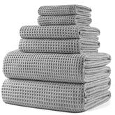 POLYTE waffle weave bath towel closeup showing plush softness and quick-dry performance
