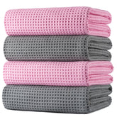 POLYTE oversize waffle towel 60x30 inches, ultra-soft and quick-drying.