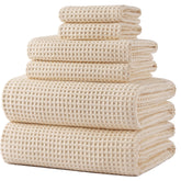 POLYTE waffle weave bath towel large 30x60 dries quickly and feels plush