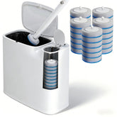 POPMOP white mini trash can in a tidy bathroom showing compact storage benefits