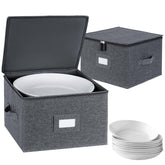 Popoly china storage containers with a sturdy top cover for safe stacking.