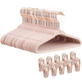 POPUBB Kids velvet hanger with 11-inch grip keeps newborn outfits neatly shaped.