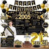 PopularLdo 21st birthday backdrop with retro 'Back in 2005' design for memorable photos.