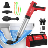 Populo electric toilet plunger in use clears stubborn clogs quickly.