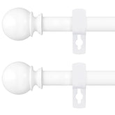 Poskena white curtain rod 2-pack, easy assembly for secure drapery