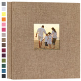 Potricher photo album cover front with linen binding for durability