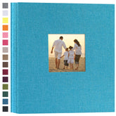 Potricher photo album cover shows durable linen binding for lasting memories.