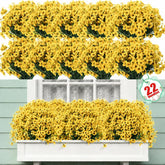 Powbrace 22 bundles outdoor flowers showcase lifelike petals for porch or garden decoration