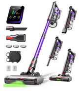 Powerffy Knight 10 cordless vacuum with floor brush removes dirt from carpets and hard floors.