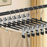 POZEAN pants hangers with clips 12 inch in black for organized closets