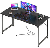 PRAISUN desk with built-in outlets for tidy power access