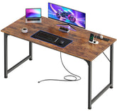 PRAISUN 47x20 desk with power outlets for a clutter-free workspace and easy device charging