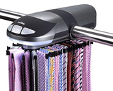 Primode motorized tie rack in action displaying up to 50 ties.