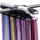 Primode motorized tie rack with LED lights illuminates ties for quick, easy selection.