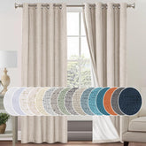 PrinceDeco natural linen blackout pair blocks light for bedrooms and naps