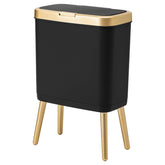 Procade office trash can with lid and gold edge for modern spaces.