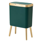 Procade trash can with lid closeup highlighting odor-blocking seal and privacy.
