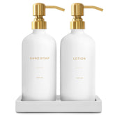 Prus Waso Gold hand soap dispenser with stainless pump enhances stylish bathroom decor