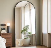 Prywot Arched Full-Length Mirror with black frame for a large, lifestyle-ready reflection