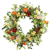 Pudate 22in wreath with wildflowers and eucalyptus brightens entryways.