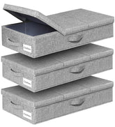 Punemi under-bed storage bag with large flat sides and lid for tidy blankets