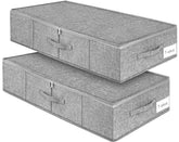Punemi underbed storage bags with lid double zippers for easy access to seasonal items.