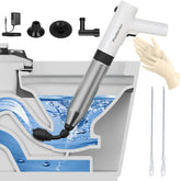 Puniarmu electric toilet plunger front view showing compact design for small spaces.