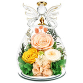 Puppiluv preserved rose angel under dome, timeless gift idea for special occasions