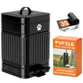 Pupzle small dog poop trash can outside with lid for odor control.