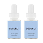 Pura Coconut refill front view shows tropical notes for a fresh home.