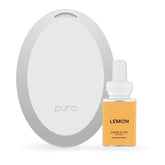 Pura Mini diffuser with lemon LED light creating ambient glow