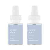 Pura Pacific Aqua 2-pack refill ready for use, promising lasting home scent.