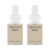 Pura Studio McGee French Linen refill bottle enhances ambiance with a calm, refined aroma.
