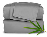Pure Bamboo queen sheets 4pc set on bed for luxurious softness and cooling comfort.