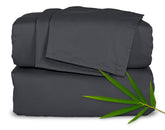 Pure Bamboo queen sheets charcoal fabric closeup highlights silky softness and breathable comfort
