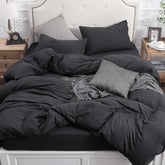 Pure Era jersey-knit duvet cover with zipper closure keeps your duvet secure and tidy.