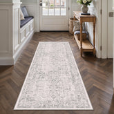 PureCozy gray runner rug 2x6 in hallway with durable non-slip grip for busy traffic