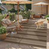 PureCozy striped easy jute 5x7 rug in living room adds neutral style and durable comfort.