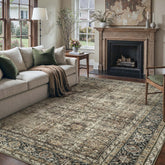 PureCozy vintage area rug 8x10 with brown wash, ideal for living rooms.