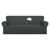 PureFit waterproof couch cover on sofa provides full three-seater protection