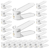 PureSprout adjustable slot organizer with double-deck riser in clear for space-saving closet use