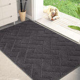 PURRUGS dirt trapping door mat front view reduces mud on shoes and floors.